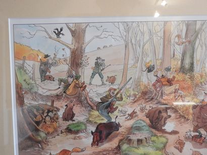 Benoît DU PELOUX (1961). Les chasseurs. Reproduction...
