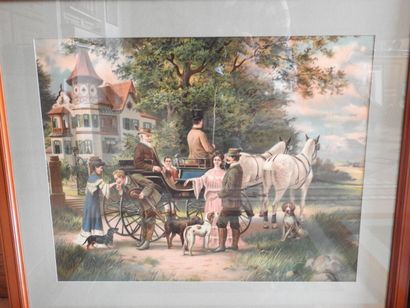 Série de quatre chromolithographies, scène...