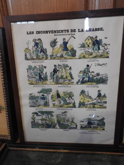 Lot de 8 gravures, chromolithographies et...