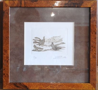 Francis BÉRILLE (né en 1945): Couple de perdreaux....