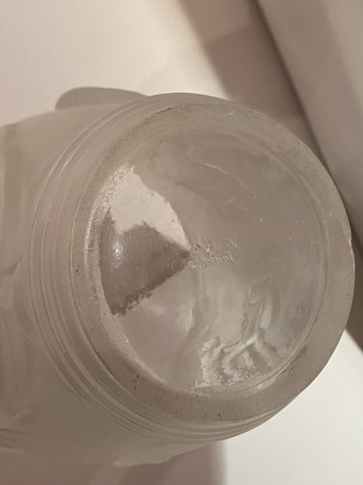 VERLYS France : Vase en verre dépoli à décor...