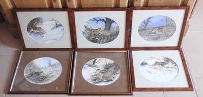 REN ISHERWOOD (XXe).: Série de six aquarelles...