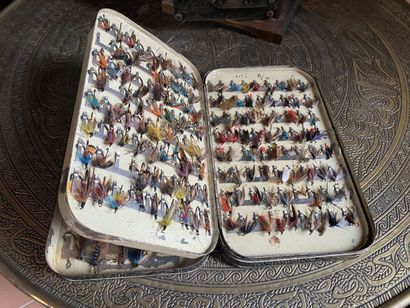 Boite à compartiment à mouche en métal de...