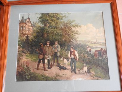 Série de quatre chromolithographies, scène...