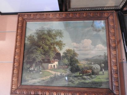Lot de 8 gravures, chromolithographies et...