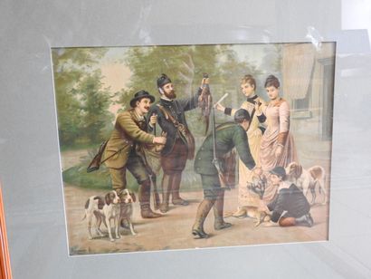 Série de quatre chromolithographies, scène...