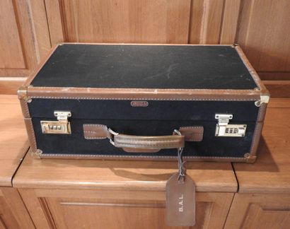 Petite valise de voyage en toile et cuir...
