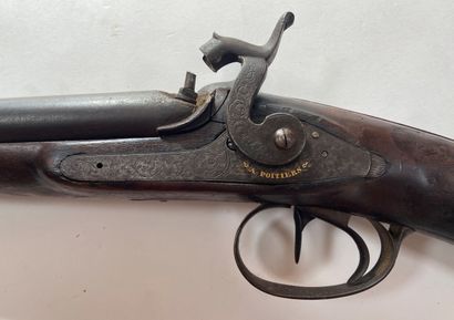 Fusil de chasse à percussion, deux coups...