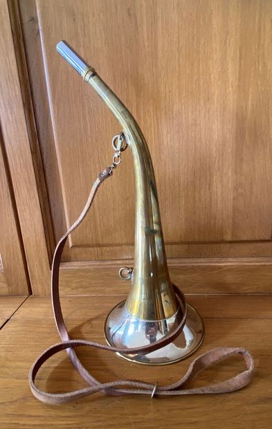 Pibole de chasse en cuivre jaune, intérieur...
