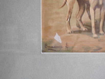 Série de quatre chromolithographies, scène...