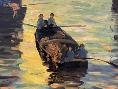GUARDINI (XXth).

Fishing boats in the port...