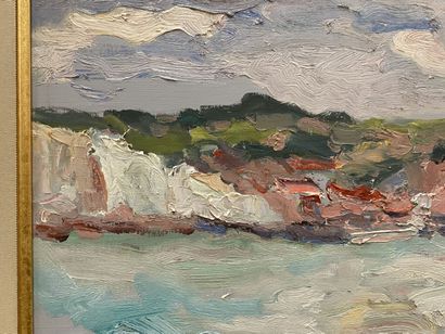 Bernard POCHON (20th).

Cliff in Pourville.

Oil...