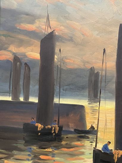 GUARDINI (XXth).

Fishing boats in the port...