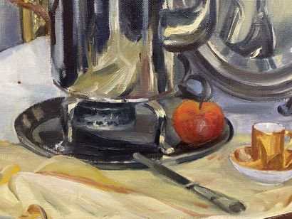 Russian school XXth.

Still life with samovar...