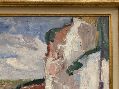 Bernard POCHON (20th).

Cliff in Pourville.

Oil...