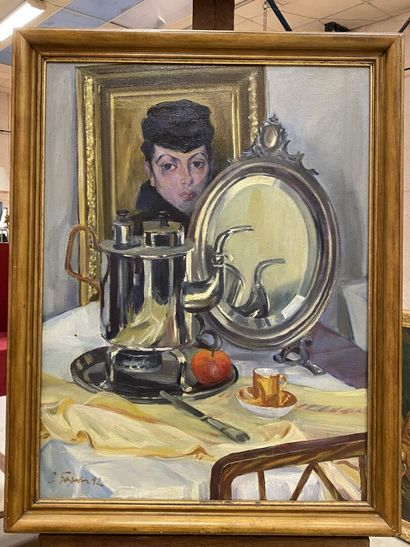 Russian school XXth.

Still life with samovar...