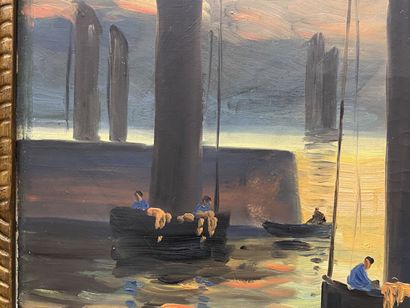 GUARDINI (XXth).

Fishing boats in the port...