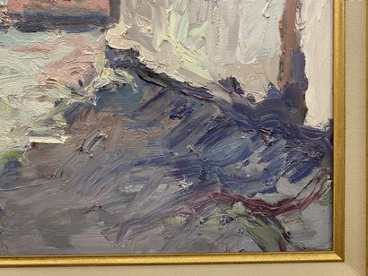 Bernard POCHON (20th).

Cliff in Pourville.

Oil...