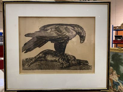 Paul JOUVE (1878-1973).

Eagle embracing...