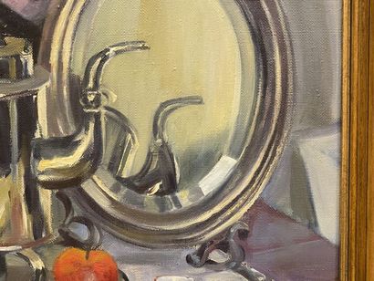 Russian school XXth.

Still life with samovar...