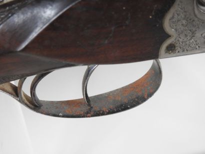 Fusil de chasse d'artisan à canons juxtaposés...