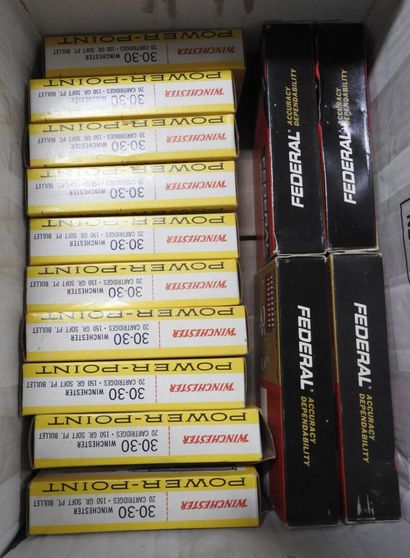 Neuf boites de 20 balles WINCHESTER calibre...