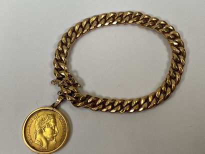 Bracelet in 18K yellow gold with a 20 franc...
