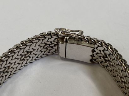 Flexible bracelet in 18K white gold decorated...