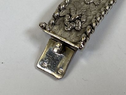 Flexible bracelet in 18K white gold decorated...