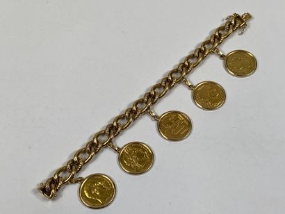 Bracelet in 18K yellow gold with gourmette...