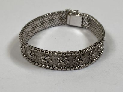 Flexible bracelet in 18K white gold decorated...