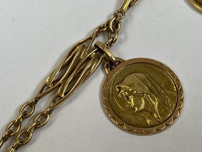 18K yellow gold chain transformed into a...