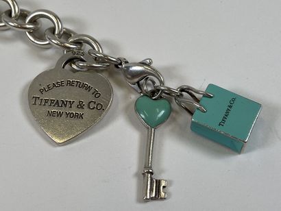 TIFFANY & CO.

Silver bracelet of ring mesh...