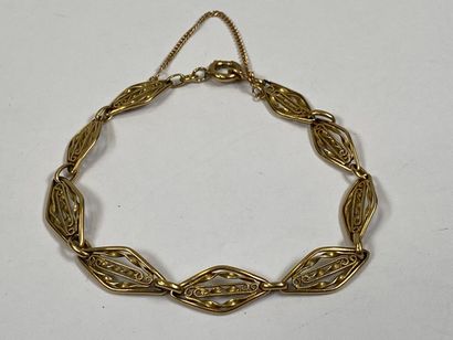 18K yellow gold bracelet with openwork and...