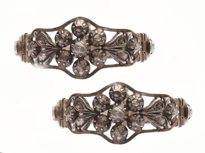 Pair of articulated openwork silver bracelets...
