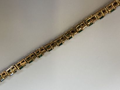 Articulated bracelet in 14K yellow gold decorated...