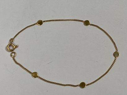 Bracelet in 18K yellow gold with small pastilles.

Weight...