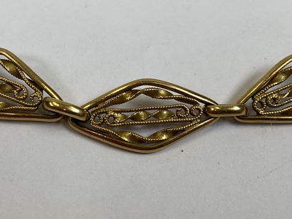 18K yellow gold bracelet with openwork and...