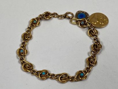 18K yellow gold bracelet with intertwined...