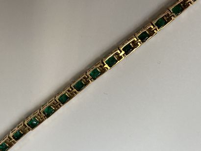 Articulated bracelet in 14K yellow gold decorated...