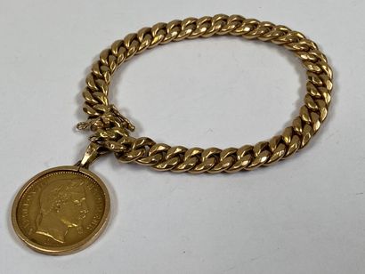 Bracelet in 18K yellow gold with a 20 franc...