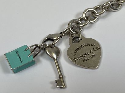 TIFFANY & CO.

Silver bracelet of ring mesh...