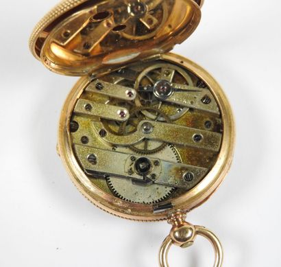 18K yellow gold collar watch, the mechanical...