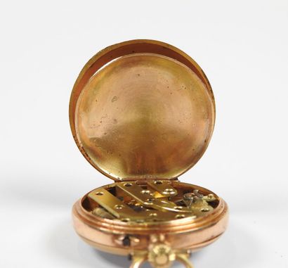 Neck watch in 18K yellow gold, the mechanical...