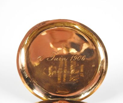 18K yellow gold pocket watch, mechanical...