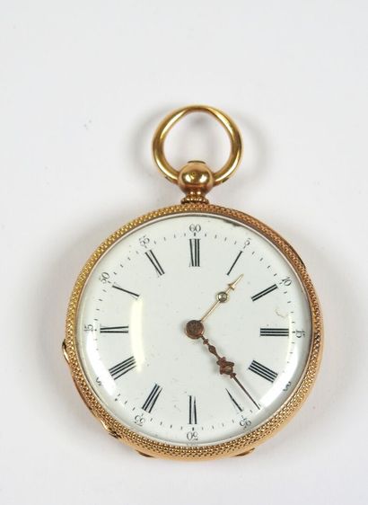 18K yellow gold collar watch, the mechanical...