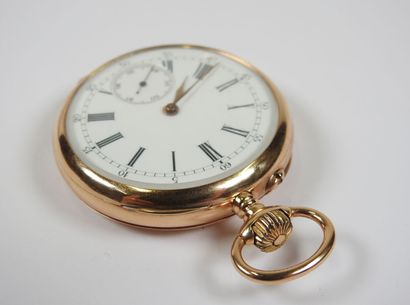 18K yellow gold pocket watch, mechanical...