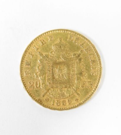 20 francs gold coin, Napoleon III head, 1869...