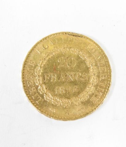 20 franc gold coin, Genie, 1896 A.