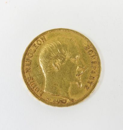 20 franc gold coin, Napoleon III bare head,...